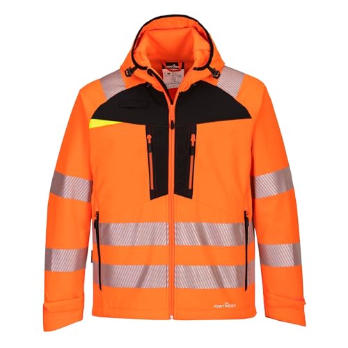 Portwest DX4 Hi-Vis Softshell Jacket Orange/Black XXXL