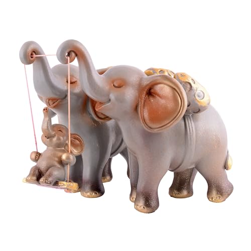 Image of zart Decorative Elephant Family Showpiece Home & Office Decor(Grey)