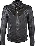 Gipsy by Mauritius Marc LAKEV Schlichte Herren Bikerjacke aus Glattleder, Farbe:navy/black, Größe:XXL