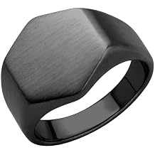 555Jewelry Stainless Steel Solid Plain High Polish Round Signet Ring for Men