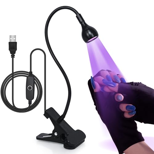 AORAEM UV LED Nail Lamp with UV Gloves - Gooseneck Clamp