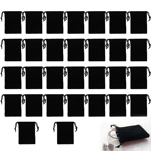 Sacchetti di Velluto con Cordoncino sacchetto Regalo, Nero Gioielli 31pcs
