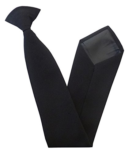 Cravates à clipser Noir uni pour éviter les nœuds ratés en tenue de cérémonie