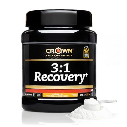 Crown Sport Nutrition 3:1 Recovery+, recuperador muscular con aislado de proteína Whey. Rápida asimilación y alto contenido en aminoácidos (Bote de 750g, Vainilla)