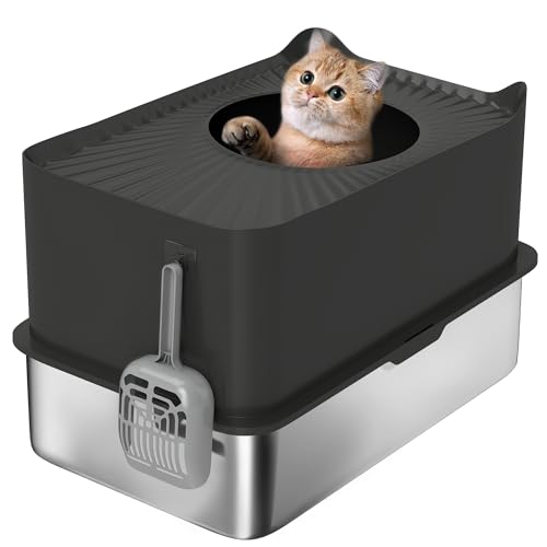 Caja de arena para gato PawHut grande acero inoxidable miniatura 1