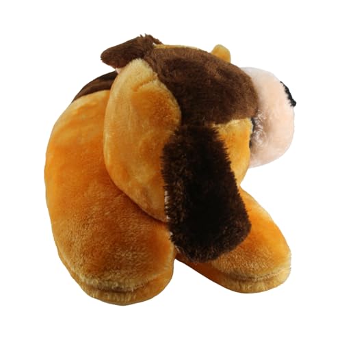 Image of Tickles Dog Soft Stuffed Plush Animal Bolster Pillow Cushion for Kids Boys & Girls Birthday Gift (Size: 40 cm Color: Yellow & Brown)