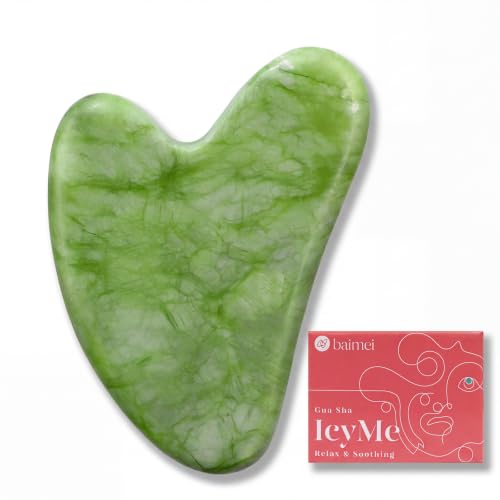 BAIMEI IcyMe Gua Sha Facial Tools Face Massager for Skin Care, Relaxation and Reduce Wrinkles Puffiness Skin Care Tools, Self Care Gift for Men Women - Green