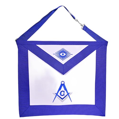 KZA Masonic Master Mason Blue Lodge Apron with Radiant G-Lambskin (BLUE)