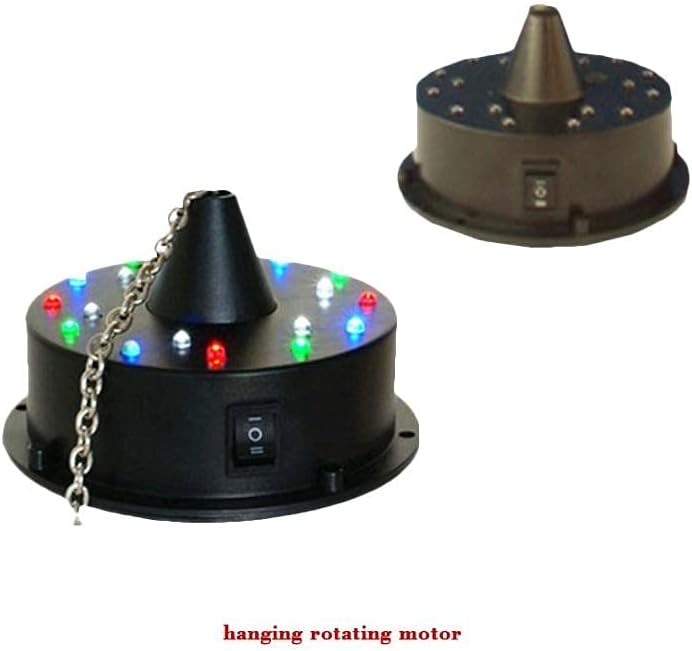 Davitu DC Motor - 8'' Hanging Mirror Ball With Sound Control Motor 18 LED lights 4-colors Rotating Mirror Disco Ball - (Speed(RPM): Adapter power supply)