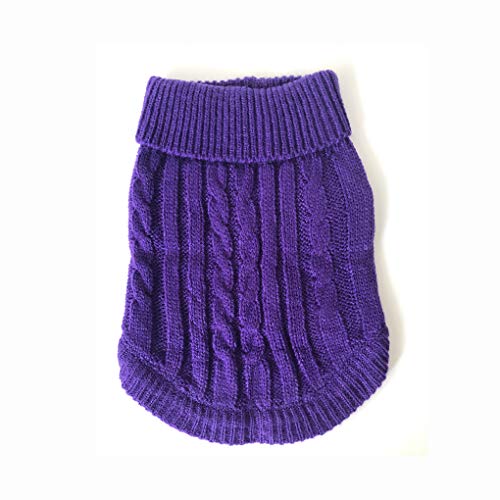 Image of Dog Sweater Soft Warm Turtleneck Knitted Clothes for Small Medium Large Pet