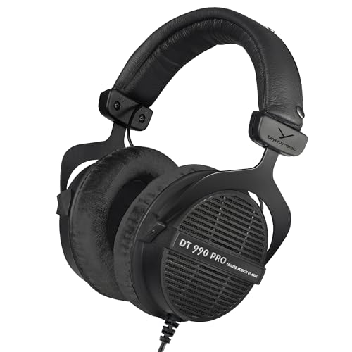 beyerdynamic DT 990 Pro Auriculares de Estudio Abiertos, edición Limitada en Color Negro de 80 ohmios.