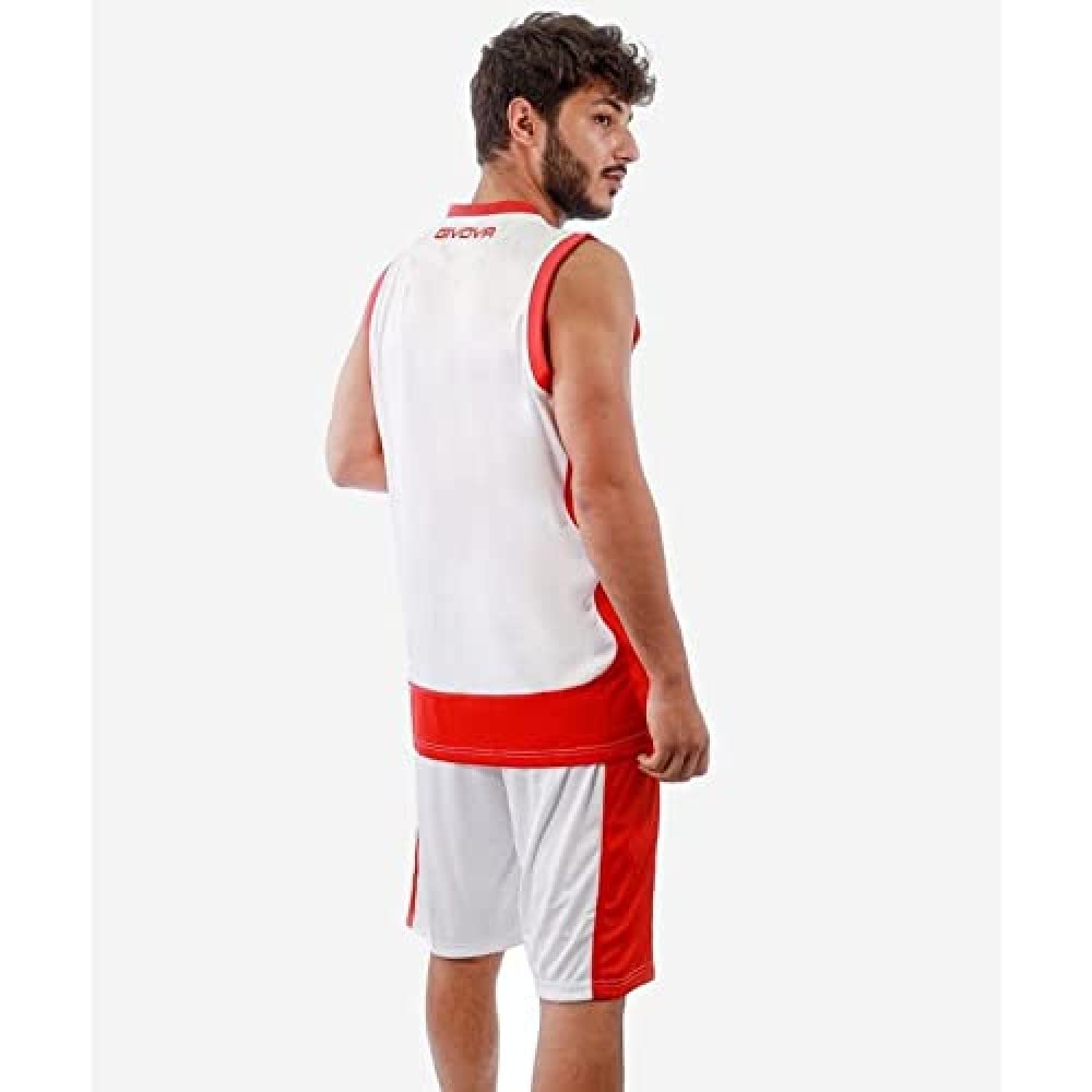 givova Power Kit Basketball, Men's, Power, Multicolore (Bianco/Rosso), 3XS