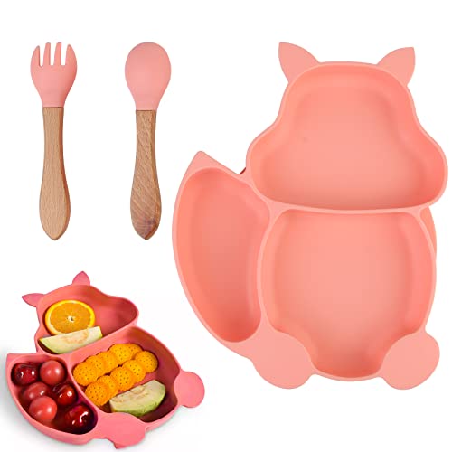 Assiette pour bébé - Ensemble de vaisselle pour bébé - Mini set de table en silicone pour bébé - Antidérapante - Passe au lave-vaisselle - Sans BPA Cover