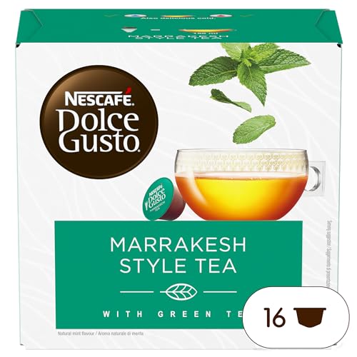 NESCAFÉ Dolce Gusto Té Marrakesh - Cápsulas de Café, 16 Cápsulas (3 x 16) - Té verde de menta - Originales para cafeteras Dolce Gusto