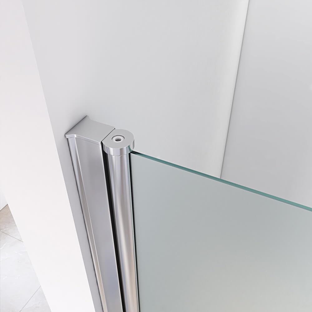 Home Deluxe - Duschabtrennung LAVEA - Milchglas - Maße: 90 x 195 cm - 6 mm nanobeschichtetes Sicherheitsglas, inkl. Scharniere und Montagematerial I - Duschtür Pendeltür Duschtrennwand Nischentür