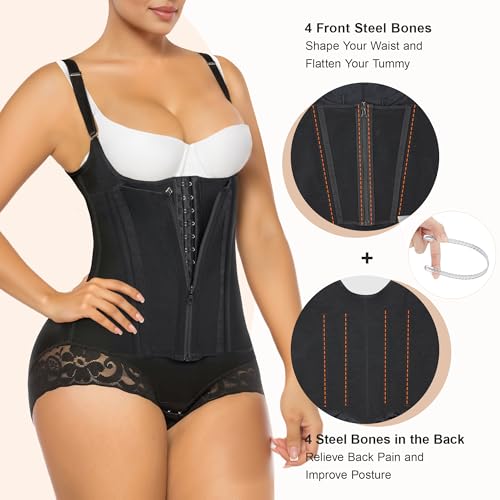 Image of SHAPERX Women's Fajas Colombianas Shapewear Tummy Control Body Shaper Girdles Post Surgery Compression Garment