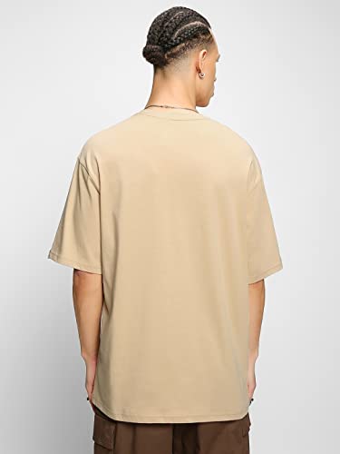 Image of Bewakoof Men's 100% Cotton 220 GSM Solid Oversized Fit Round Neck T-Shirt