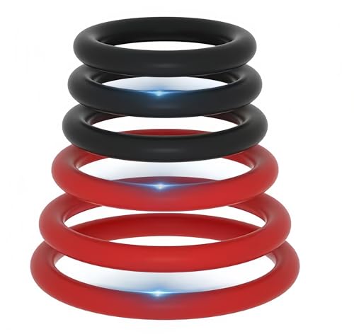 2 Color Newly 6Pcs Silicone Rings Sets Male Toys for...
