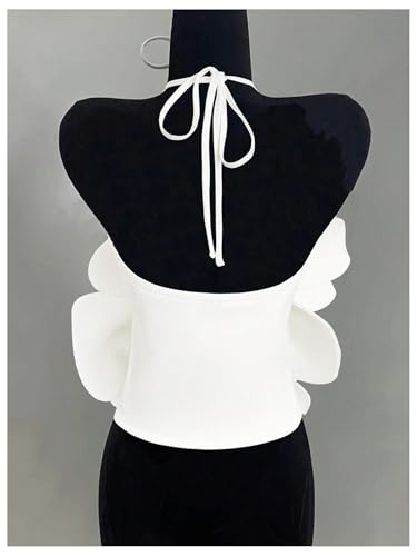 GORGLITTER Women's 3D Flower Halter Camisole Top Floral Sleeveless Going Out Country Concert Outfits2