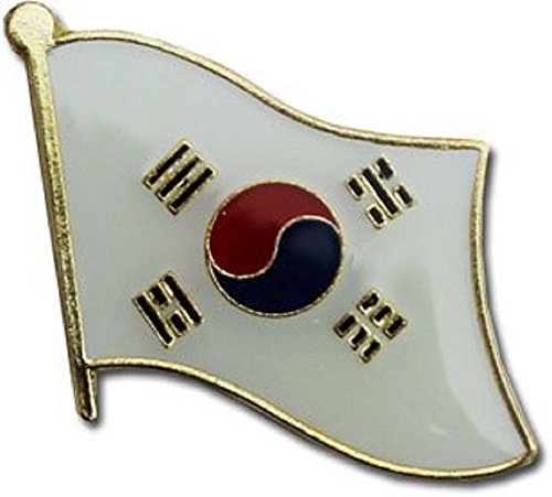 SUPERDAVES SUPERSTORE South Korea Country Flag Small Metal Lapel Pin Badge ... 3/4 X 3/4 Inches ... New