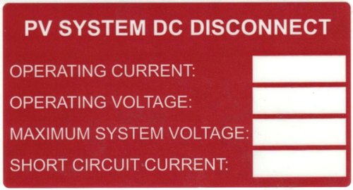 Hellermann Tyton 596-00241 Printable Solar Label, 3.75 X 2.0, DC Rating Label, Red (Pack of 50)
