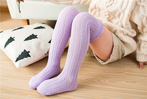 Image of Little Girl's Knee High Socks Over Calf Kids Overknee Stockings Bow Style