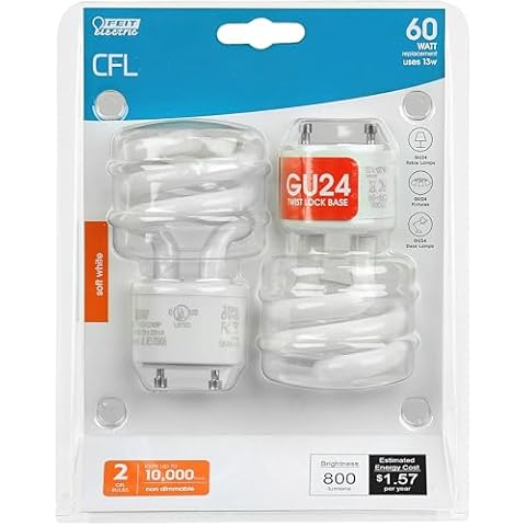 Feit 13-Watt Twist Soft White GU24 Base Bulbs, 2-Pack Cover