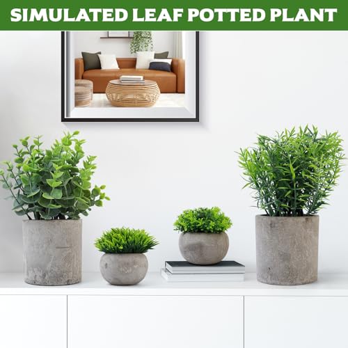 4 Piezas Plantas Artificiales Decorativas Pequeñas, Planta Artificial de Plástico de Serpiente Suculentas, Macetas Artificiales Decoracion para Decoración Baño Hogar Cocina Dormitorio Oficina Casa - imagen 5