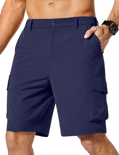 COOFANDY Hiking Shorts Men Lightweight Outdoor Work Shorts for Men 2026 Fashion Quick Dry 9 Inch Shorts Navy Blue