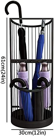 Space-Saving Umbrella Rack, 2-Layer Design for Entryway - Stylish Holder for Long & Short Umbrellas, Walking Sticks - Available in Gold, Black, White (12x12x24)