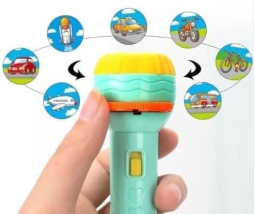 Image of Mini Projector Torch Toy, 3 Slides 24 Patterns Slide (Pack of 2) Flashlight Torch for Kids Projection Light Toy Slide Lamp Educational Learning Night Light, Return Gifts for Kids