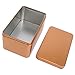Housoutil Metal Cookie Tins Empty Tin Box with Lid, Metal Tin Can Rectangular Storage Container for Tea, Treats, Gifts, Candle, Favors and Crafts Small Metal Tins (Golden)