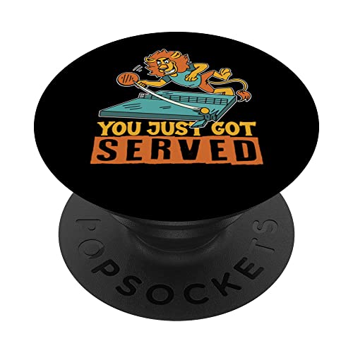 Ping Pong Paddle Table Tennis you just got served PopSockets Swappable PopGrip, Black