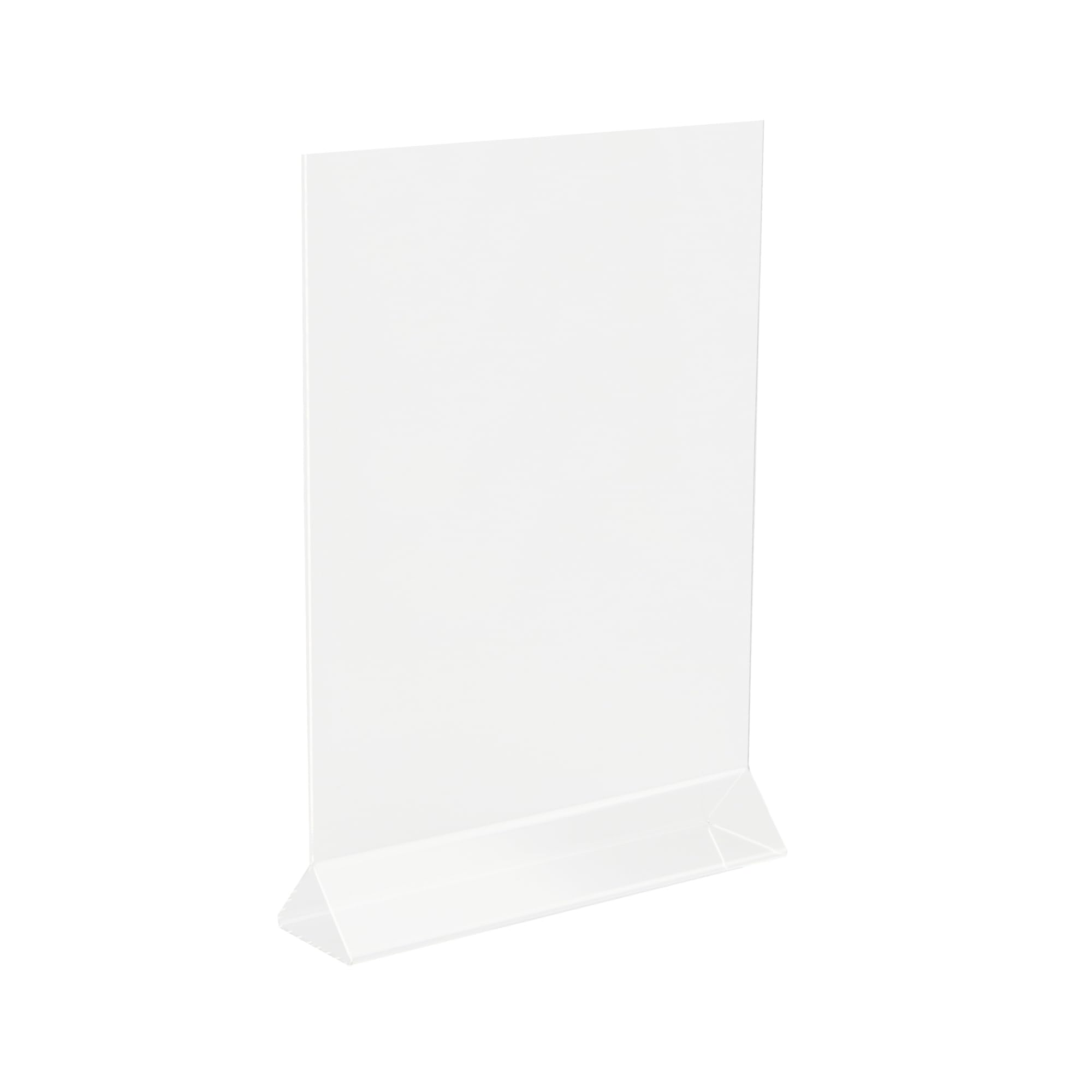 Restaurantware 21,6 x 31,6 cm Acryl-Menühalter, 2 Stück, vertikaler Schilderhalter, für 21,6 x 27,9 cm Papier, doppelseitiges Karten-Display, transparenter Kunststoff, Tischplatte, Menüständer für