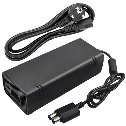 GAOUTO - Netzteilkabel Kabel für Xbox 360 Slim: 135W Netzteil mit Stromkabel für Microsoft Xbox 360 Slim, Netzteil Ladegerät Ladekabel, AC Netzadapter, LED-Anzeigeleuchte AC 100V - 240V (EU) - -8%