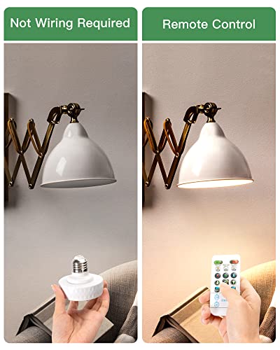 Dexnump Battery Operated Light Bulbs Led Puck Lights With Remote, E26 Wireless Dimmable Light Bulbs With Memory Function, Battery Powered Light Bulb For Non-Hardwired Wall Sconces (1 Pack) #TOP4