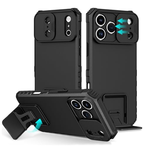 Coque iPhone 15 Plus silicone rigide noir béquille arrière