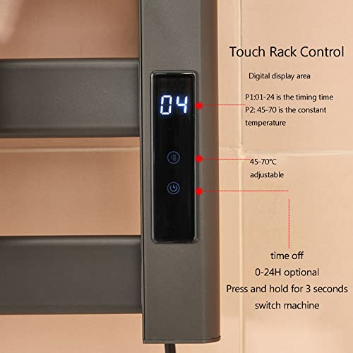 Sèche-serviettes électrique intelligent 130W programmable avec minuterie intégrée - 3