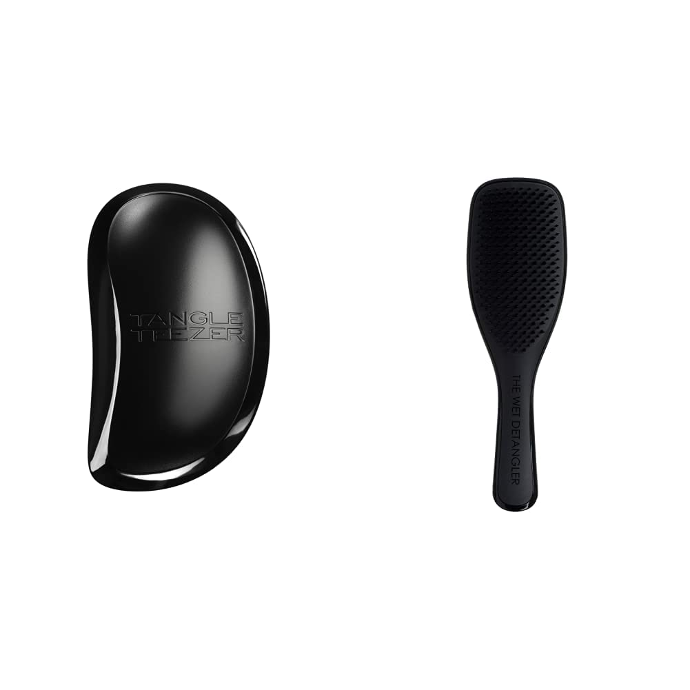Tangle TeezerThe Salon Elite Detangling Hairbrush | Midnight Black & The Wet Detangler Hairbrush for Wet & Dry Hair | For All Hair Types | Eliminates Knots & Reduces Breakage | Liquorice Black