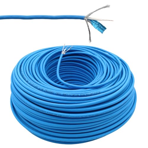 Glac Store Cavo coassiale mini rg59 100 metri per telecamere tvcc rame 100% 3,3mm video 4k guaina LSZH 75 Ohm Blu