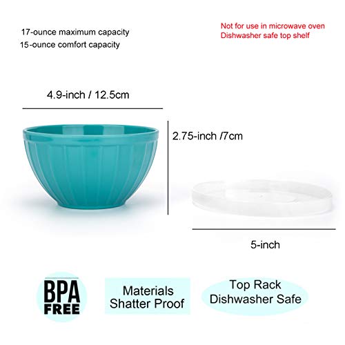 Kx-Ware Melamine Bowls With Lids - 15Oz 5-Inch Cereal/Salad/Prep Bowls, Set Of 6 In 6 Assorted Colors | Shatter-Proof And Chip-Resistant Dishwasher Safe, Bpa Free #TOP1