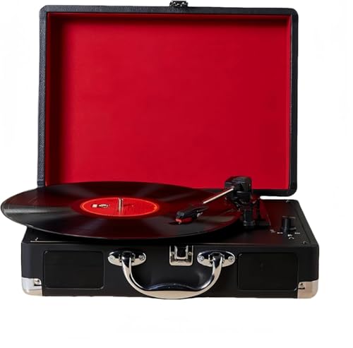 Retro Phonograph Vintage Gramophone with Speakers Can Link Bluetooth and USB Stick Stereo Sound Black Eu-Type (A)