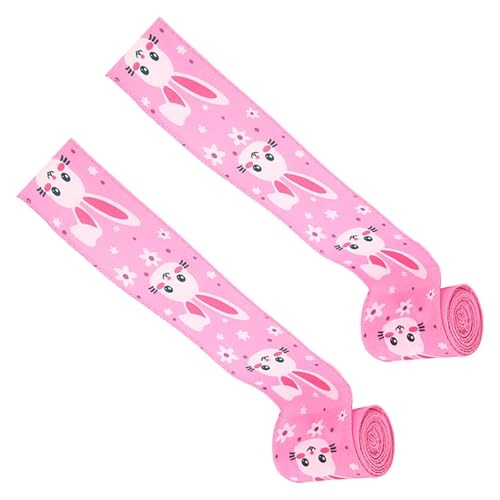 2 Rolls Smooth Texture Ribbons Party Decorative Ribbon Suitable for Creative Easter Decorating and Gift Box Packaging Craft Ribb