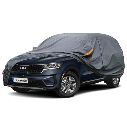 Premium Car Cover Custom Fit Kia Sorento (2002-2025), 16 Layers Heavy Duty Car Cover Waterproof All Weather with Zipper Door for Sun Rain Snow Dust Uv