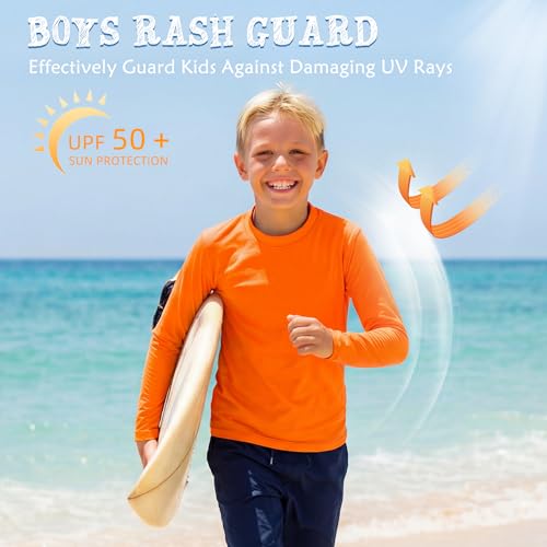 Image of American Trends Rash Guard Girls Swim Shirt Long Sleeve UPF 50+ 5-16T | UV Protection Girls Sun Shirt Lightweight Quick Dry for Kids Teens