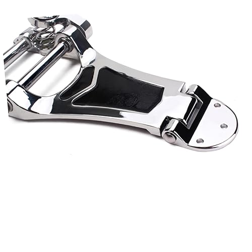 Yardwe Bridge for Hollow Body Guitar Chrome Finish with Roller Retaining Bar for Jazz and Semi Hollow Models