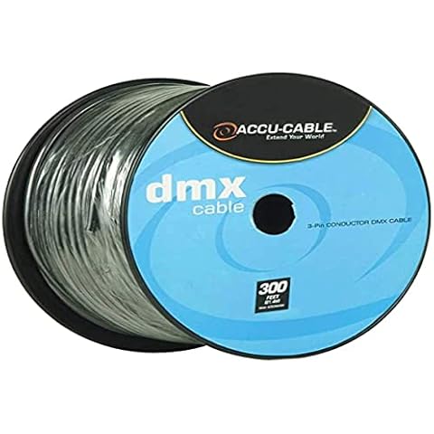 Accu Cable 100m 3 Pin DMX Cable On a Roll - Black Cover