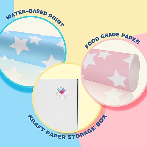 Premium Cotton Candy Cones 100 Pack Rainbow Stars - Candy Park Multicolor Paper Cones - For Cotton Candy Machines & Candy Floss Sugar - Celebrations & Party Supplies