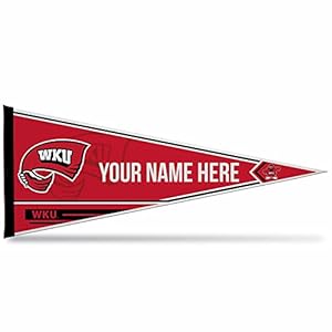 Rico Industries NCAA Western Kentucky Hilltoppers Personalized – Custom 12″ x 30″ Soft Felt Pennant – EZ to Hang