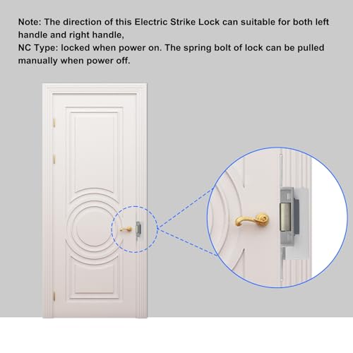 XYBkey Verrou de porte électrique 12 V CC à mortaise pour système d'accès à pêne dormant ou serrure à cylindre (lot de 1) – vue 6
